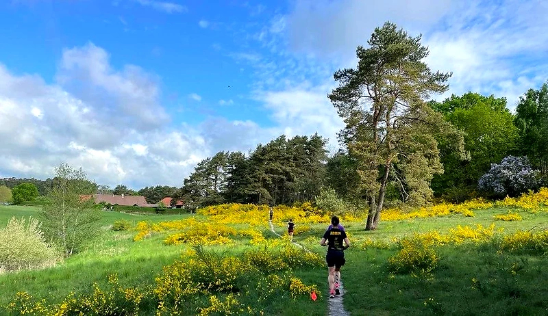 Løbere i smuk natur ved Genarpsbadet. SpriT Frontyard løb.