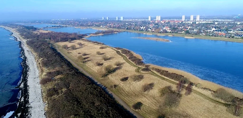 Smukt billede af Sydkystens løberute. Flot natur!