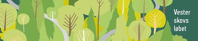 Vesterskovsløbet: Illustration af skovsti.