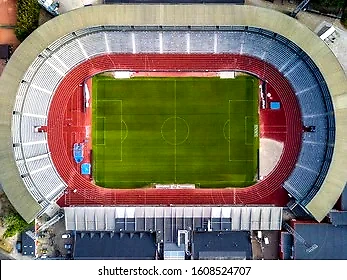 Luftoptagelse af Ceres Park stadion, hvor Vinterløbet afholdes.