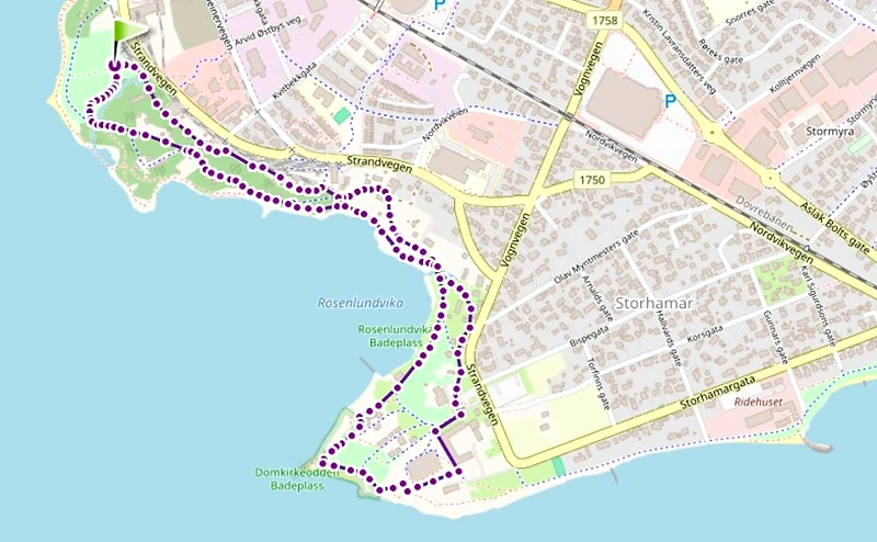 Map of the course for Vom Dogrun - Hamar.