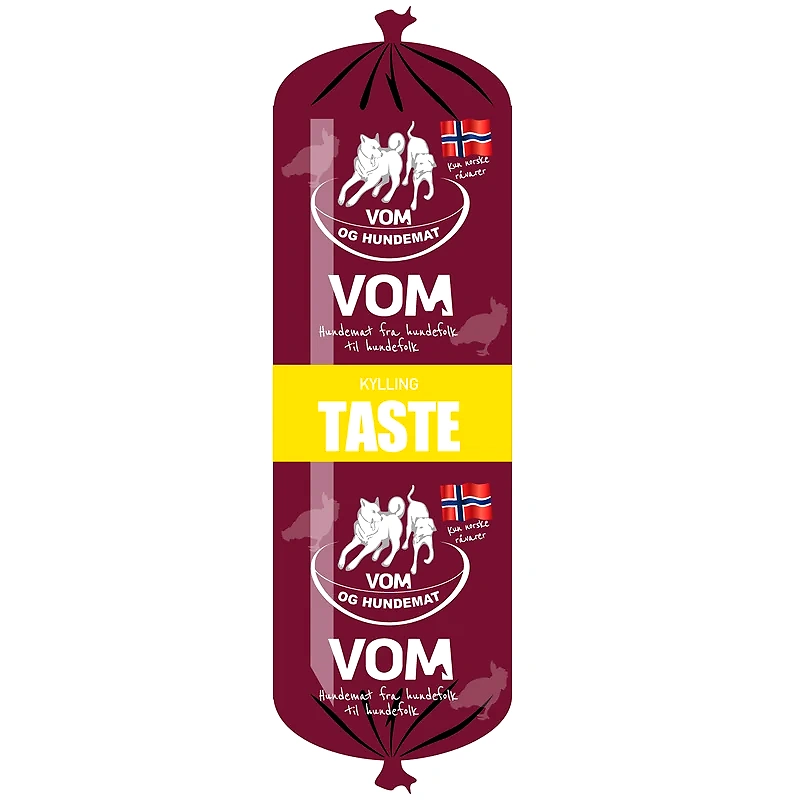 VOM logo, Dog food.