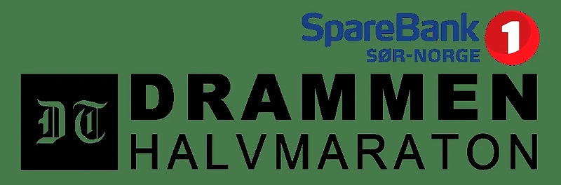 Drammen Half Marathon logo with sponsor.