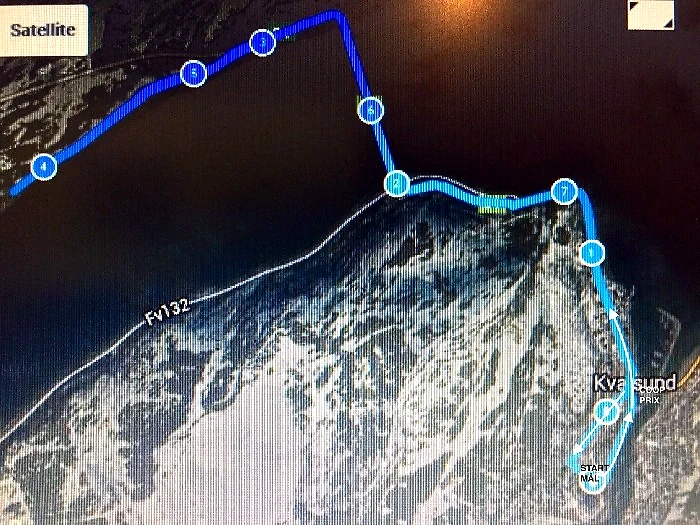 Map of the course in the Hammerfest Mile.