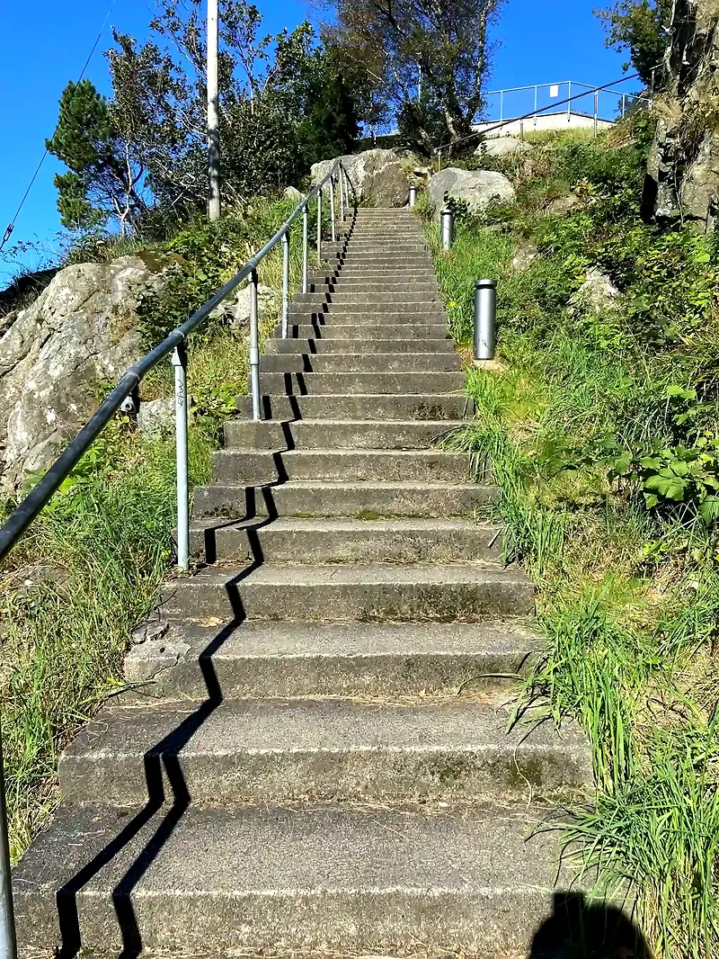 Stairs in nature, the Hanatrappen Up. A mountain running race in Sandnes.
