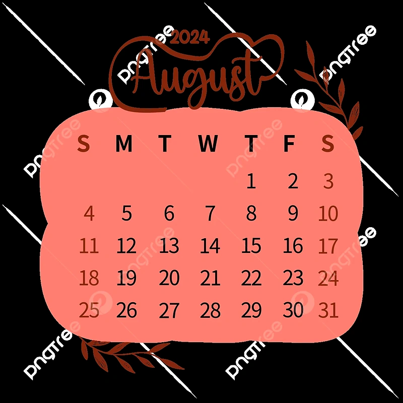 August 2024 calendar, with the race date for Hessjøen Rundt marked.