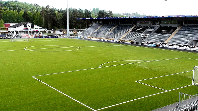 Stadium with a football field.