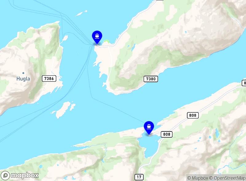 Map of the area with ferry icon, possibly race route.