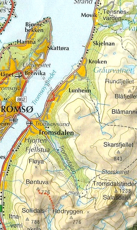 Map of Tromsø.