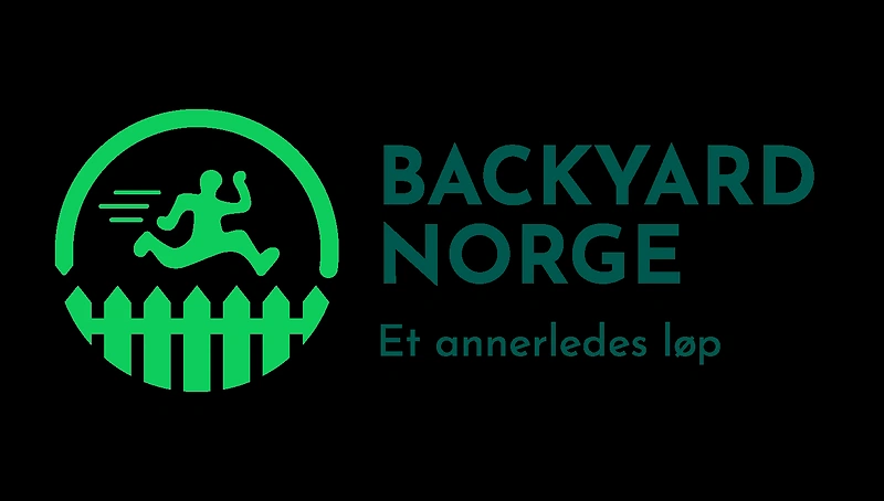 Backyard Norge logo: løper over gjerde.