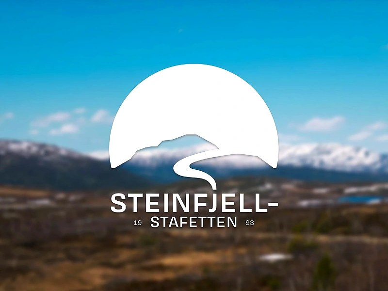 Logo for the Steinfjell Relay with mountain motif and course.