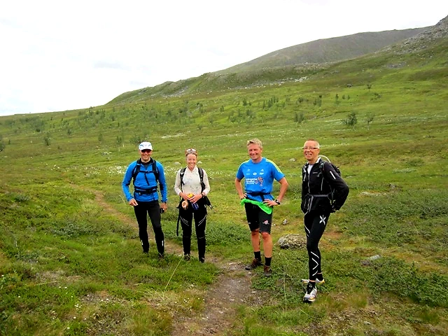 Runners in the mountains. Trail running in Tromsø.