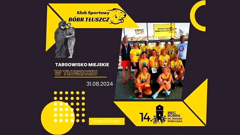 Plakat 14. Bieg Bobra. Klub Sportowy Bóbr Tłuszcz.