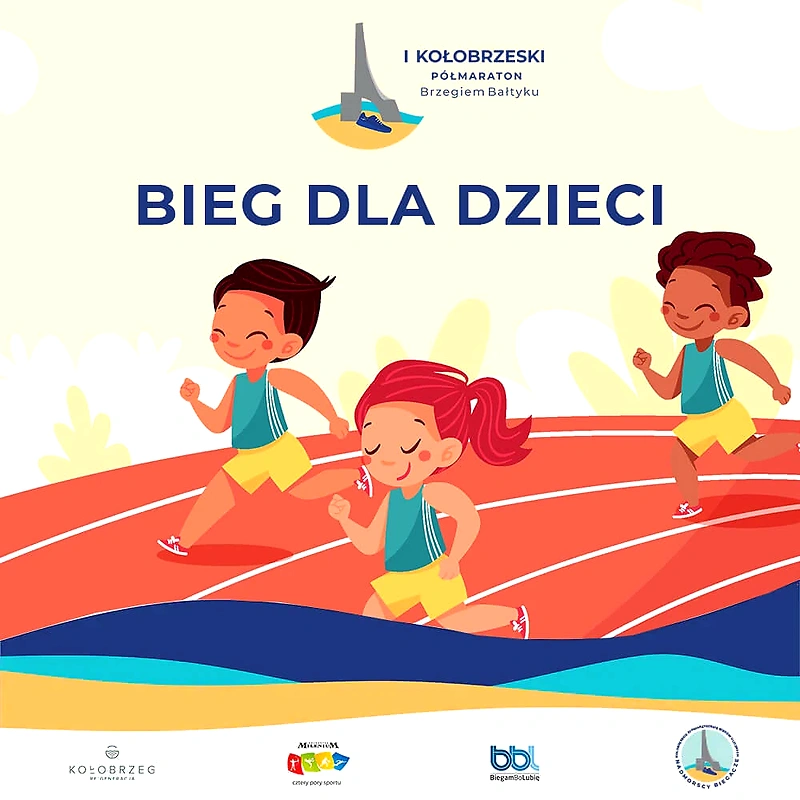 Ilustracja biegaczy dzieci, idealna dla wydarzeń sportowych dla dzieci.
