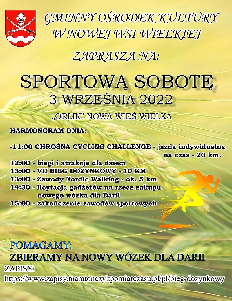 Plakat z informacjami o biegu 