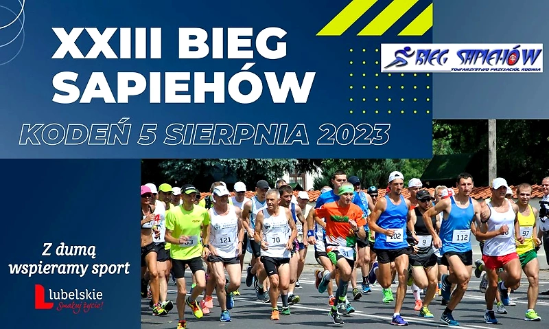 Biegacze na XXIII Biegu Sapiehów w Kodniu, sierpień 2023.