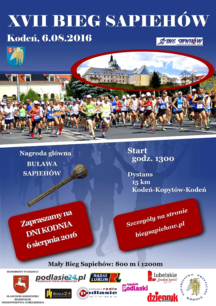 Bieg Sapiehów, biegacze w akcji, Kodeń 2016.