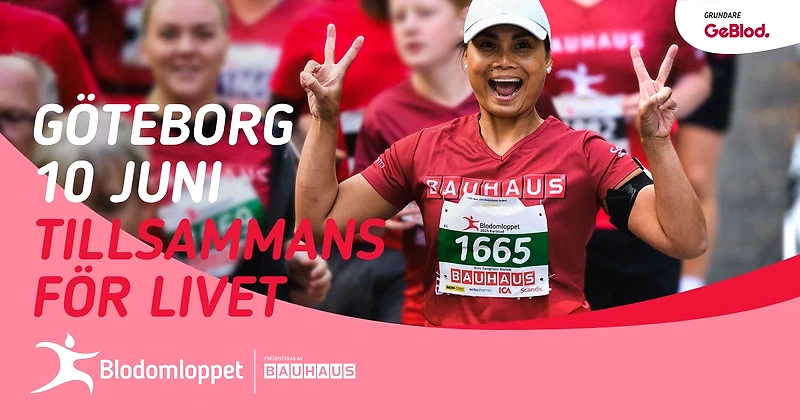 Löpare vid Blodomloppet Göteborg 10 juni.