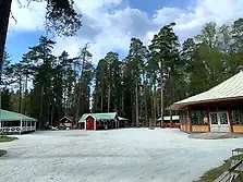 Utsikt över Hurtigtorpet i Hällefors, där löptävlingen hålls.