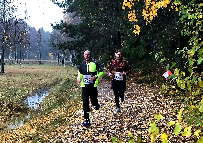Löpare i skogen under Haninge Trail.