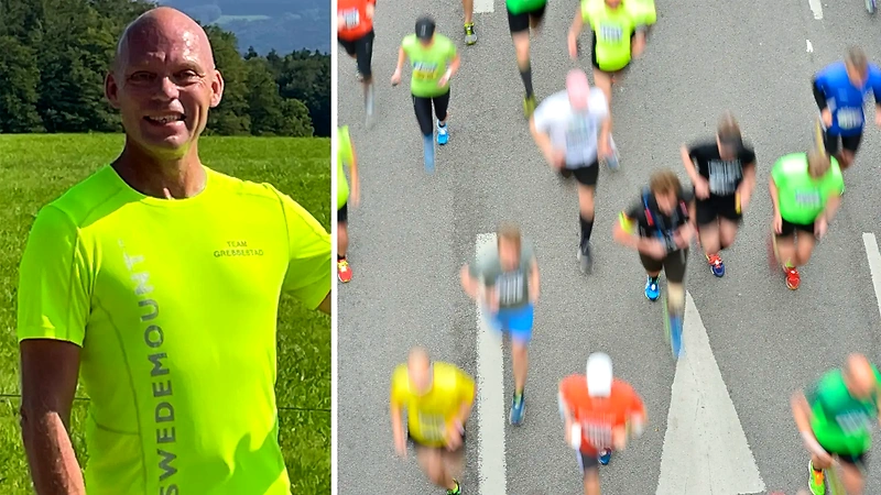 Löpare i Tidaholm maraton. Bra bildkvalitet.