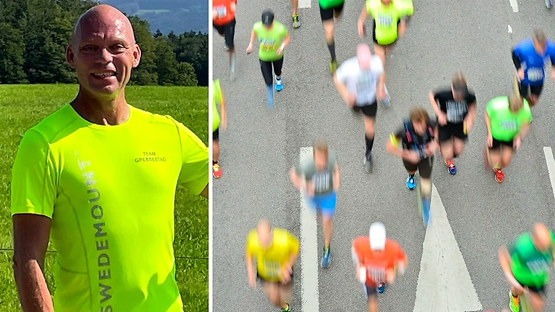 Löpare i Tidaholm maraton. Bra blandning av tydlig och suddig bild.