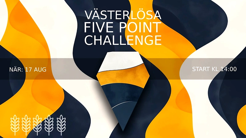 Västerlösa Five Point Challenge logotyp med datum och starttid.