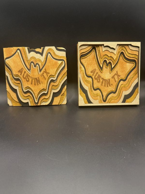 Austin, TX Layered Bat Wood Art