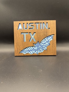 Austin, TX Bat Layered Wood & Paper Art