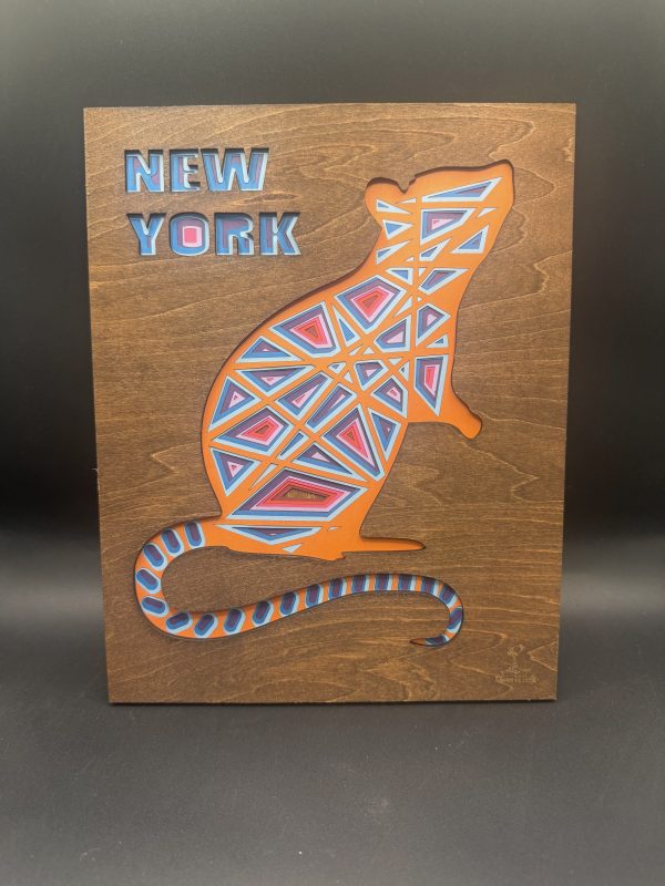 Geometric New York Rat Layered Art