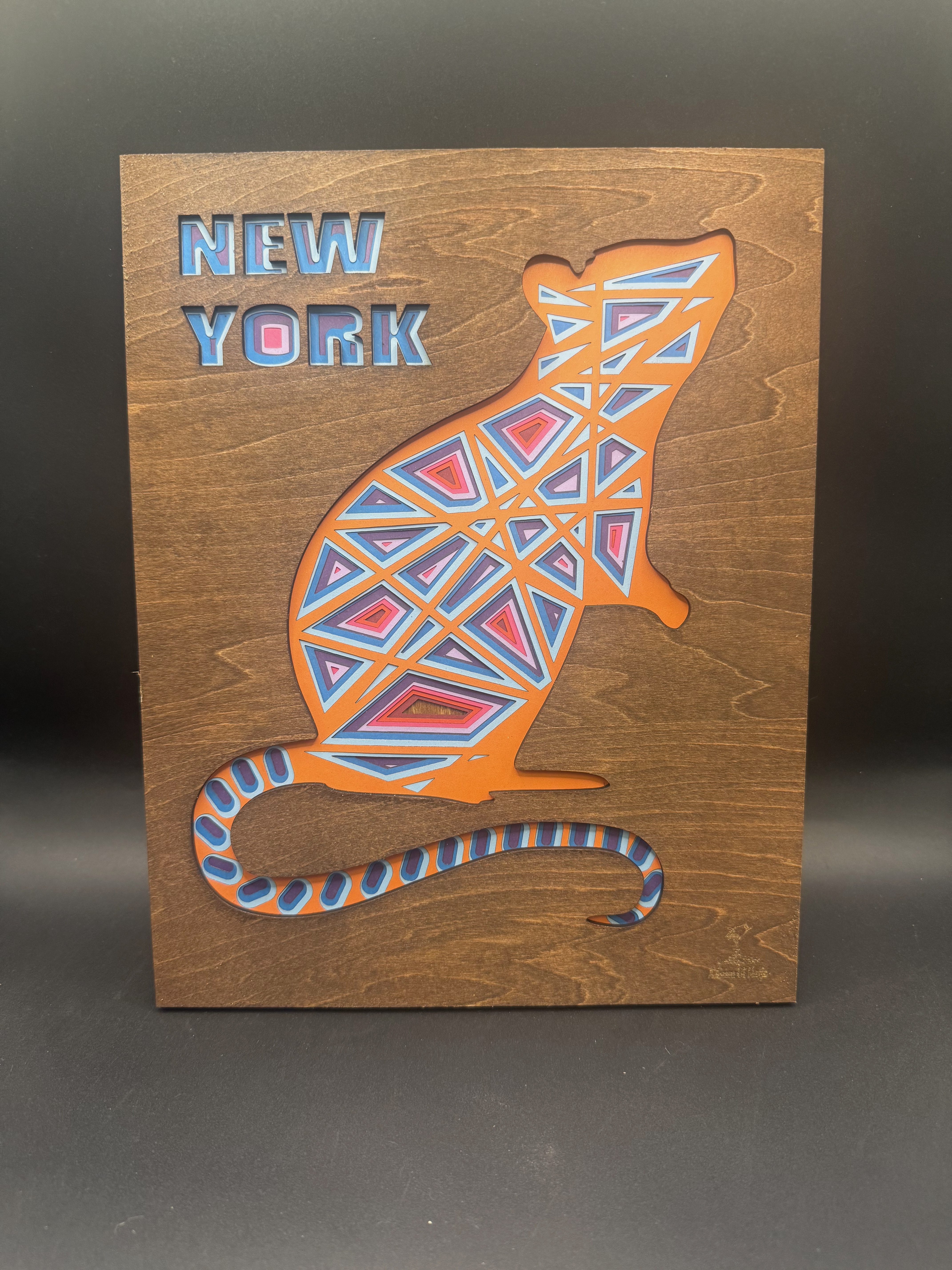 Geometric New York Rat Layered Art - Image 1