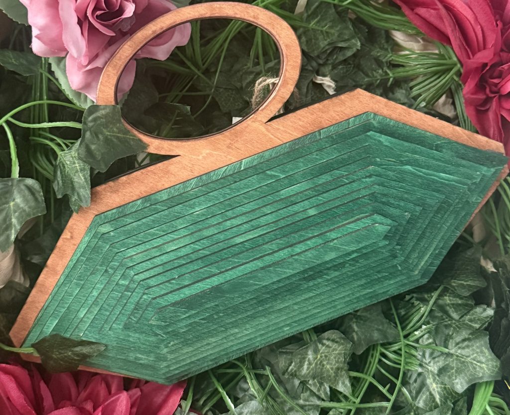 Wooden Clutch- "Emerald Jade Green"
