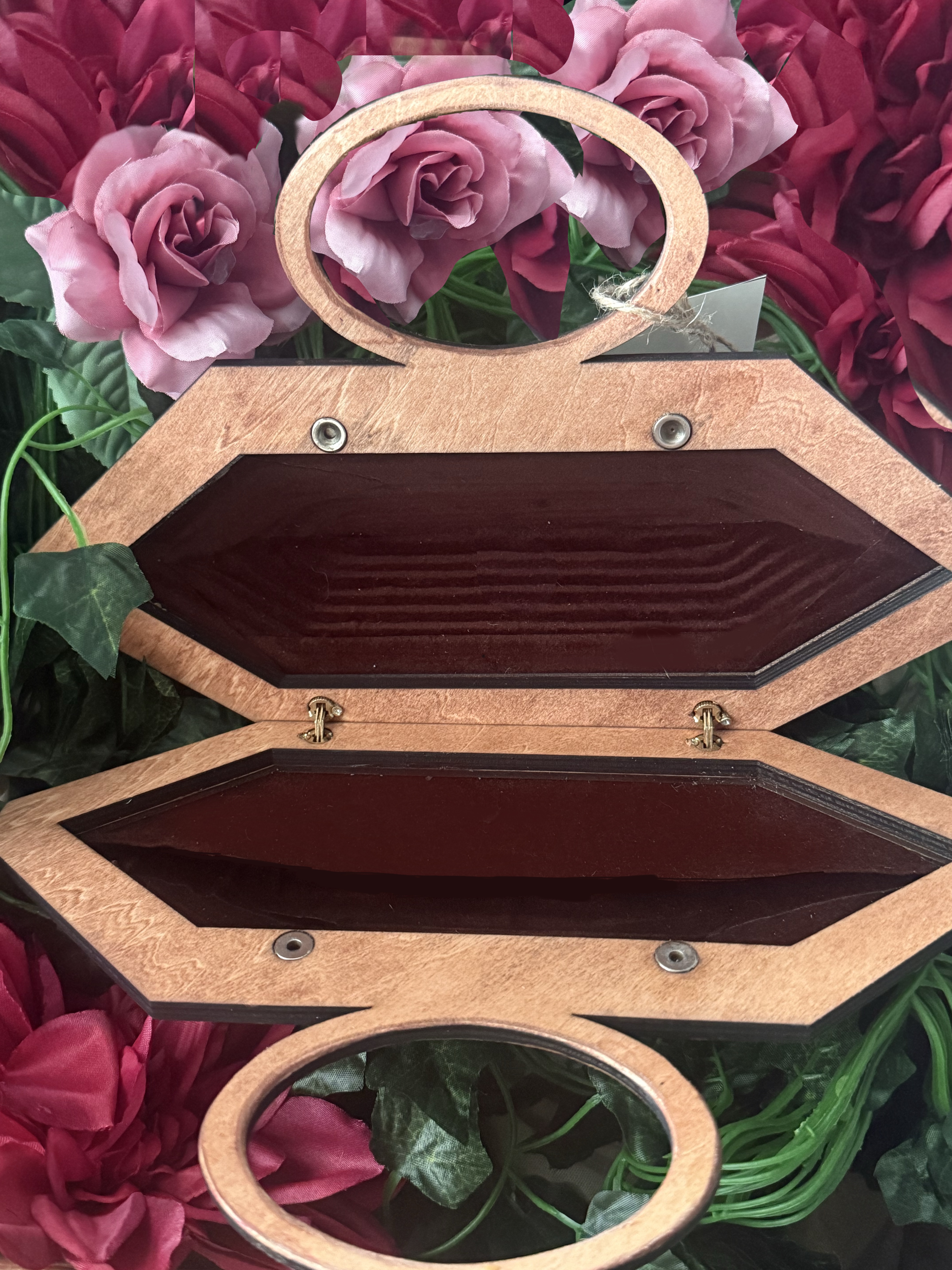 Wooden Clutch- "Emerald Jade Green" - Image 3