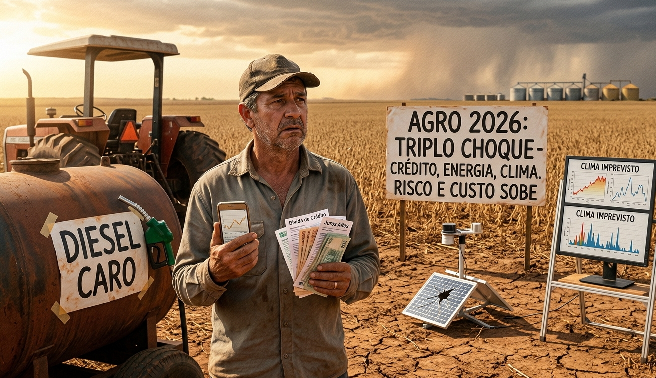 Triplo choque no agronegócio brasileiro em 2026: crédito caro, custos elevados e El Niño