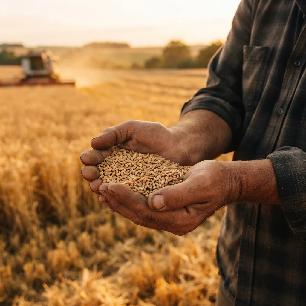Hands full of grain