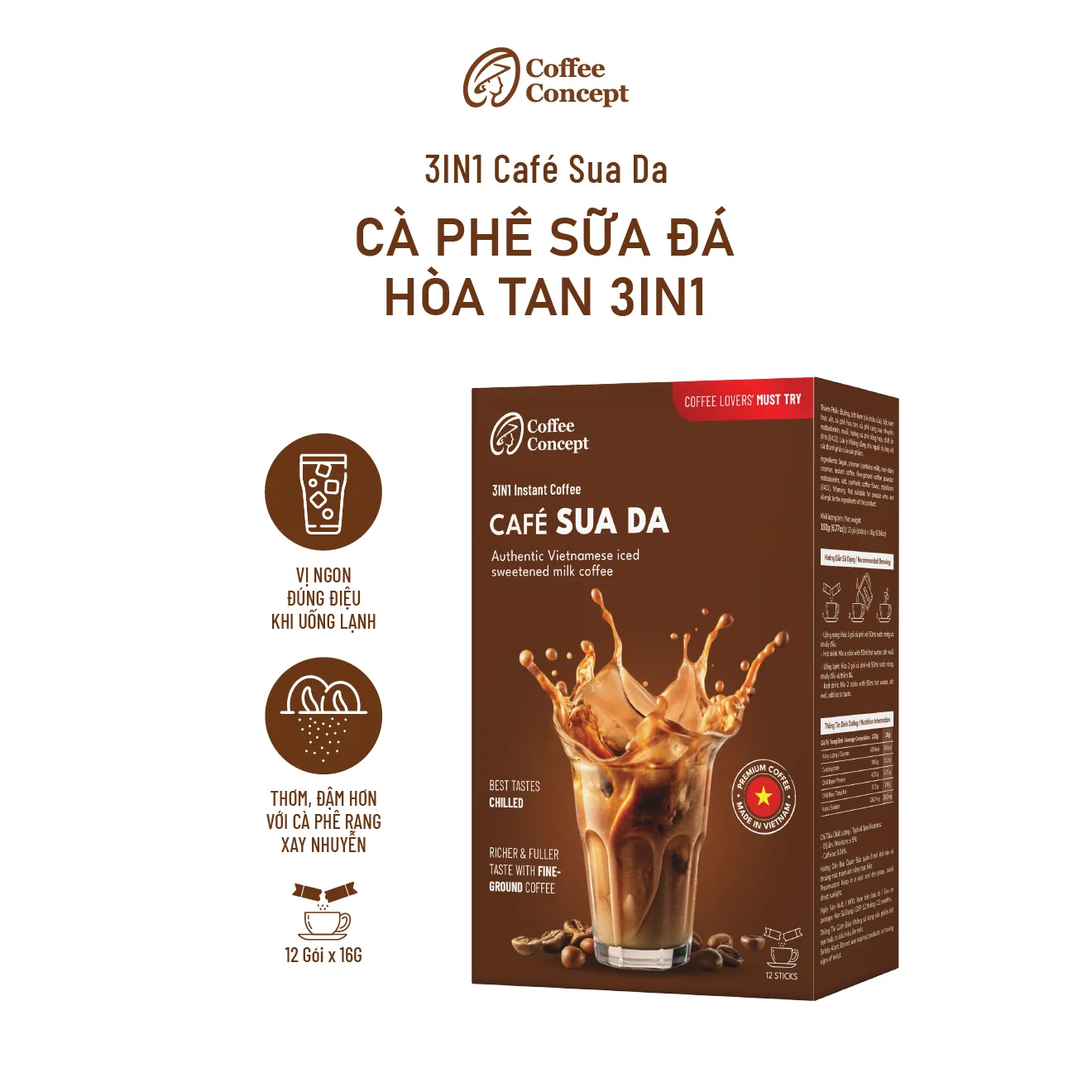 3IN1 Café Sua Da [Authentic Vietnamese Iced Coffee] 0