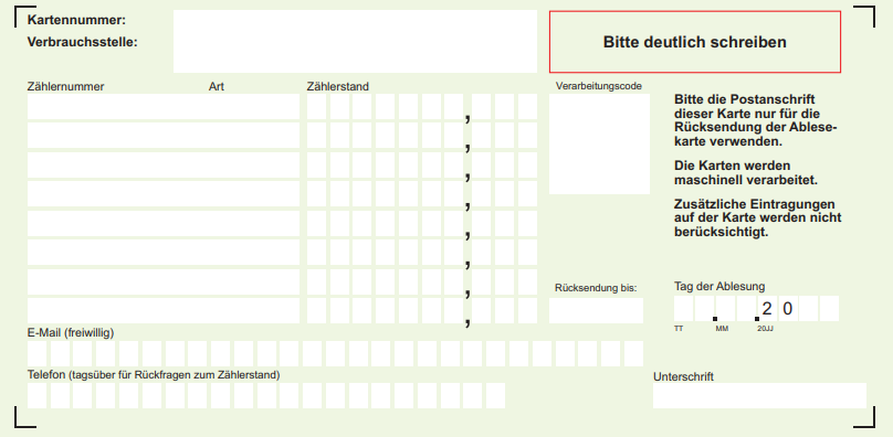 Zahlerstanderfassungskarte