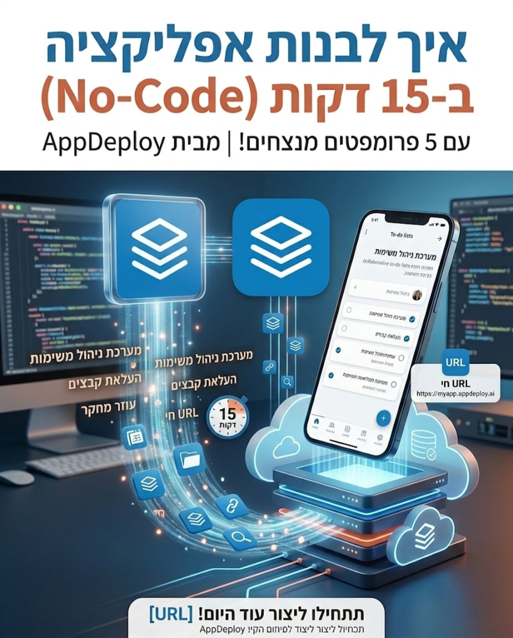 איך לבנות אפליקציה ב15 דקות (No-Code)