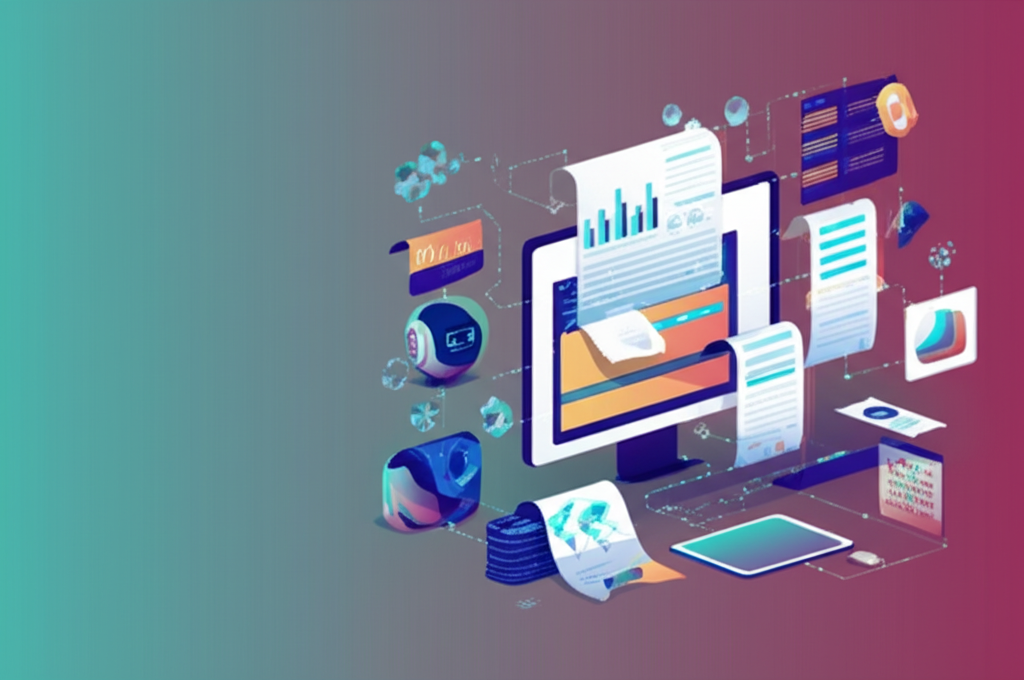 AI agent processing financial documents with automated workflows and digital ledger visualization