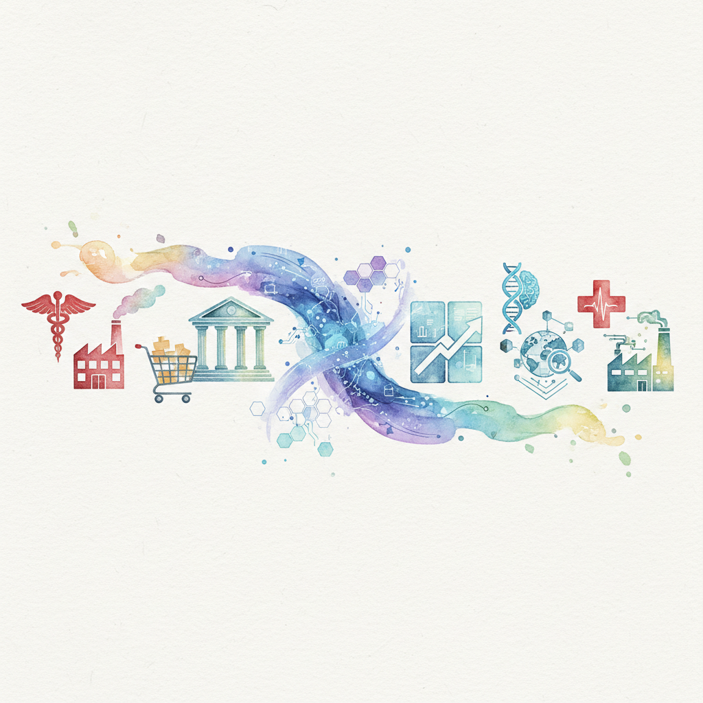 Industry sectors connected by AI automation