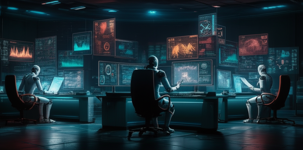 AI research agent analyzing multiple data sources and generating insights