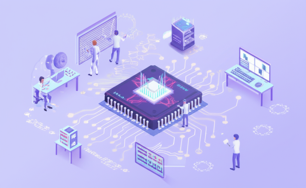 Visualization of AI chip optimization and model development process