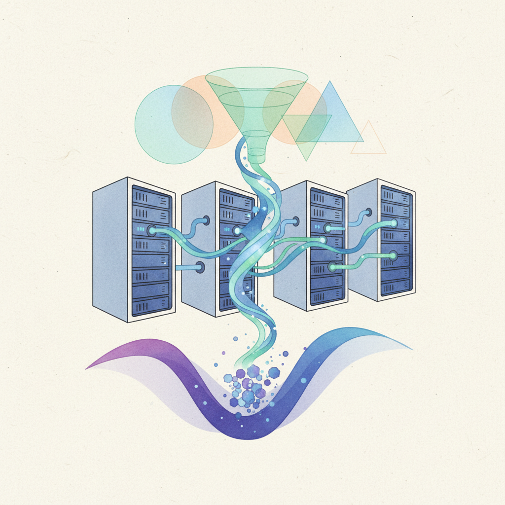 AI infrastructure optimization showing compressed memory flows