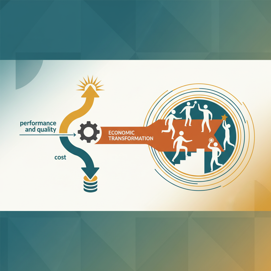 Comparison of AI model performance and accessibility showing the democratization of advanced capabilities