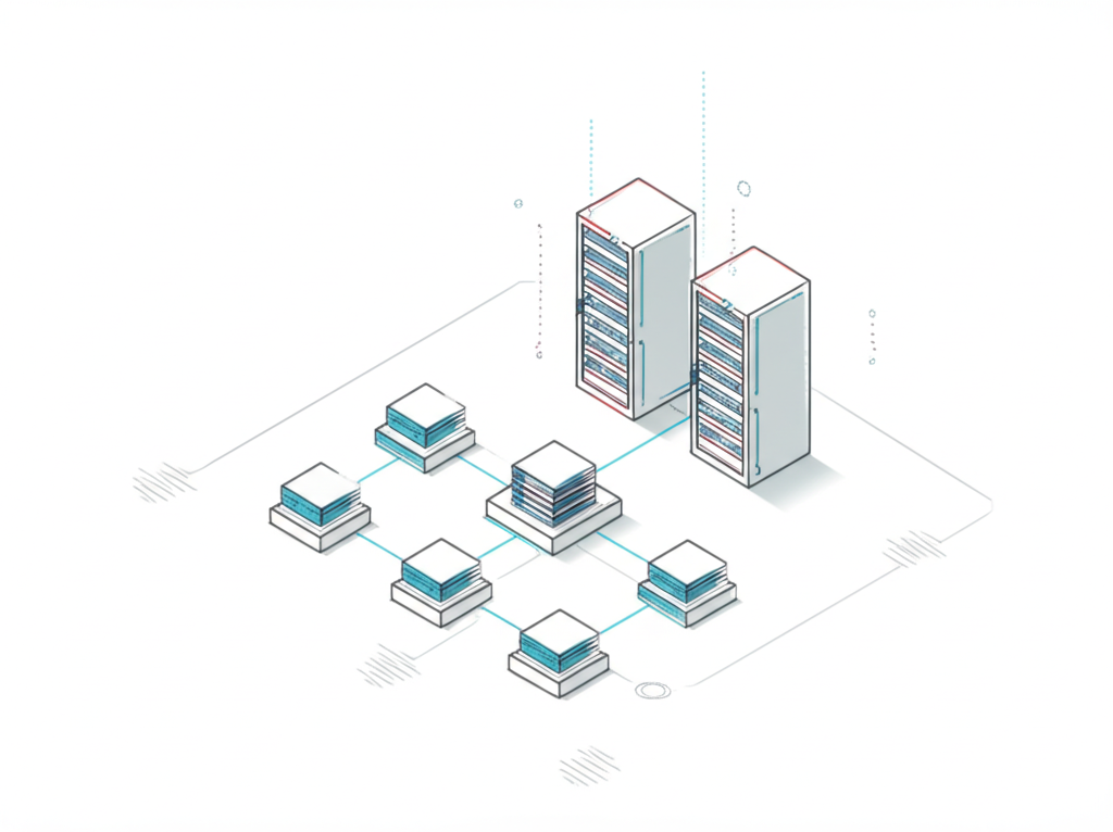 Conceptual illustration of cloud-based AI agent infrastructure with dedicated compute resources