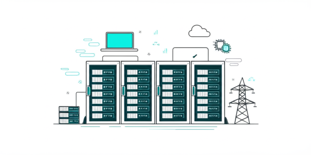 Infrastructure scale visualization showing data centers and compute capacity