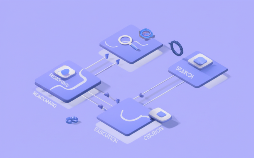 Multi-agent system architecture showing specialized AI agents working in coordination