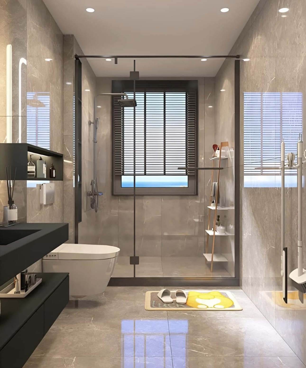 Baño moderno - Azulejos y grifería