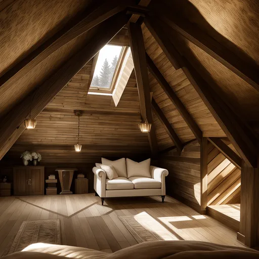 Art Deco Attic design - AI generated interior design visualization