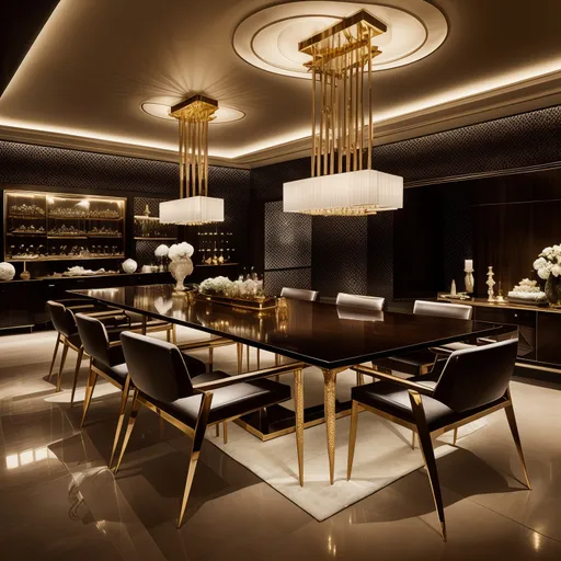 Art Deco Dining Room design - AI generated interior design visualization